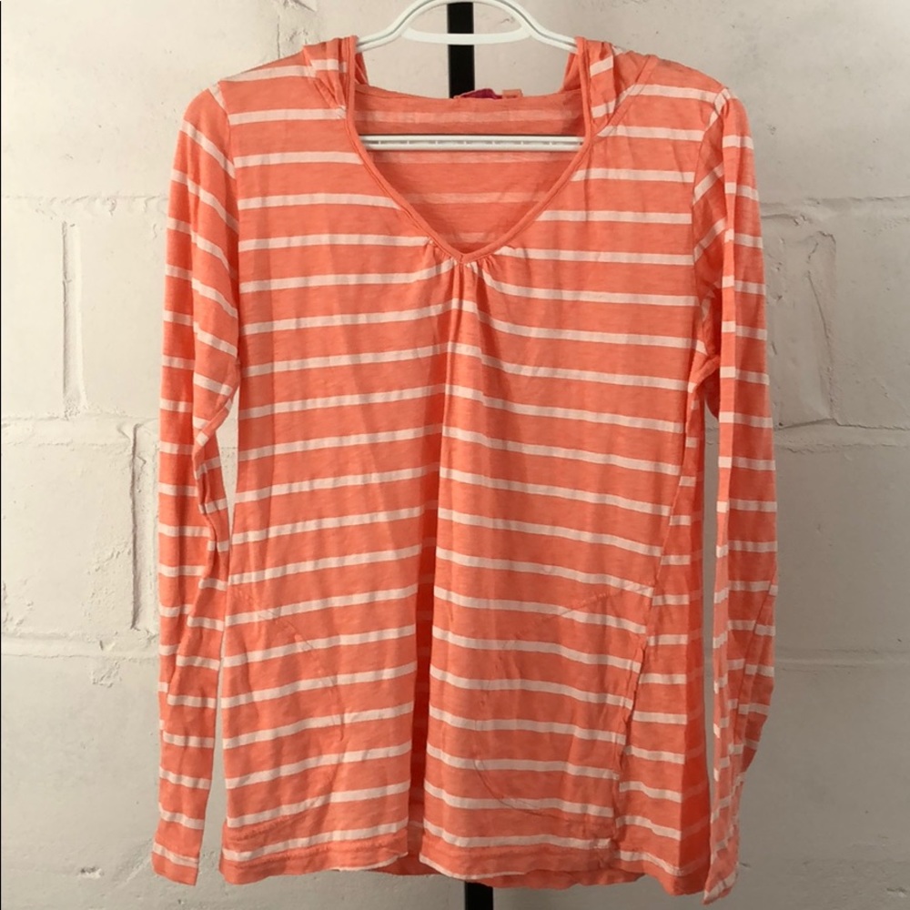 Fresh Produce Striped Long Sleeve Hooded Shirt